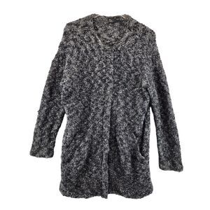 The Fisher Project BoucleSweater Coat Wool Mohair Size Small Gray White Marled